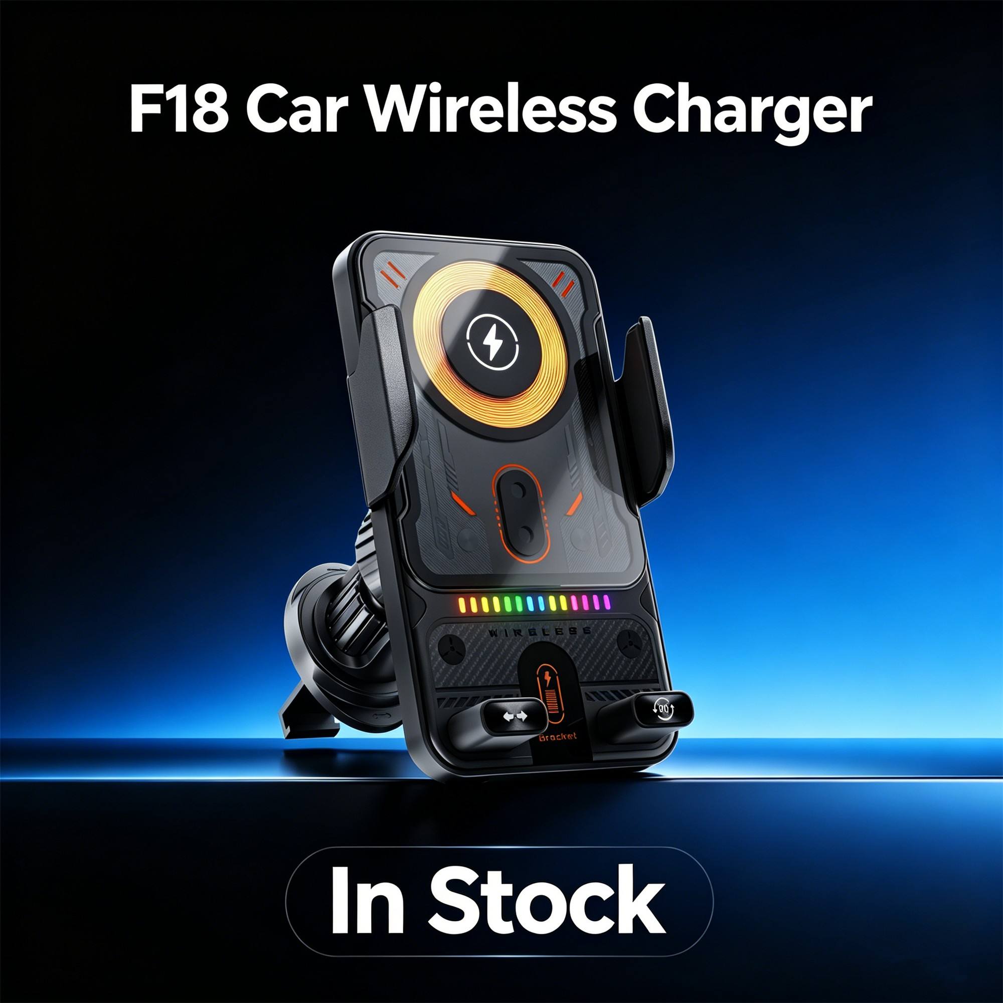 Limited Time: 30% OFF 🔥2026 New 15W Fast Charging Car Phone Holder, Infrared Smart Induction Wireless Charger, RGB Atmosphere Light, 360° Rotation Adjustable Height Air Vent Car Mount