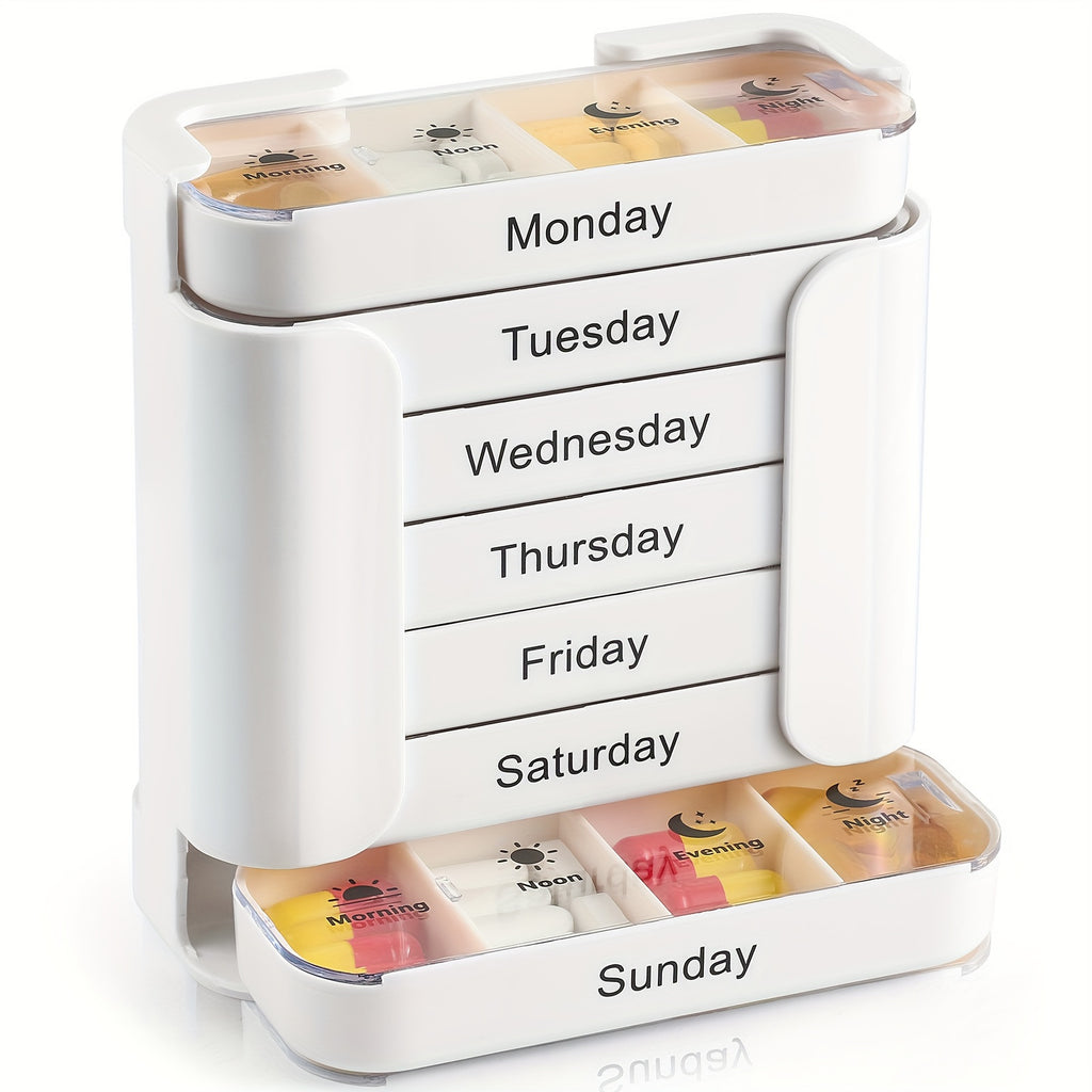 Limited Time: 30% OFF 🔥Portable 7-Day Medicine Box - 28 Compartments Custom Food-Grade Plastic Weekly Pill Storage Box